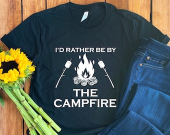 Chemise feu de camp • T-shirt feu de camp • Chemise de camping • Chemise campeur heureux • Chemise feu de camp • Sweat à capuche Bonfire • Sweat à capuche Campfire • T-shirt de camping