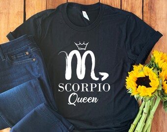 Camiseta de Escorpio • Reina de Escorpio • Camiseta del signo del zodiaco • Regalo para Escorpio • Camiseta de astrología de Escorpio • Camiseta del zodiaco de Escorpio • Camiseta unisex