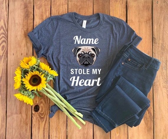 denim and flower pug shirt