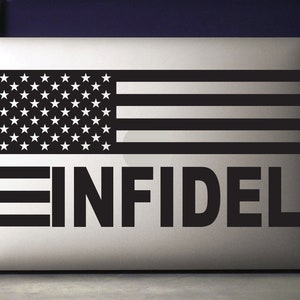 Infidel American Flag Vinyl Decal Sticker (standard and Reversed) - Etsy