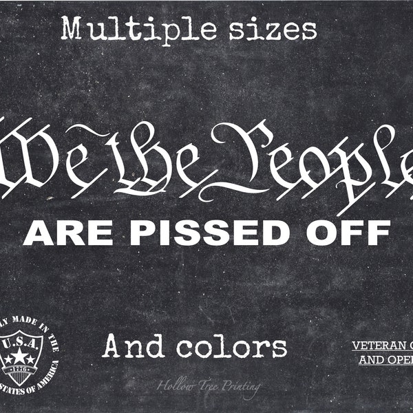 We The People are pissed off Vinyl Decal Sticker