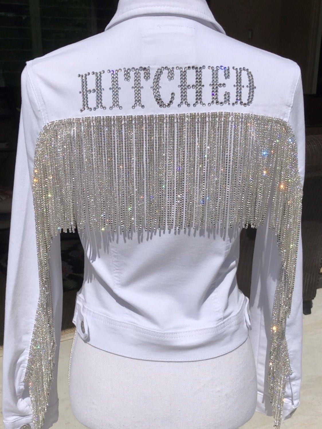 White Rhinestone Fringe Jacket HITCHED Etsy