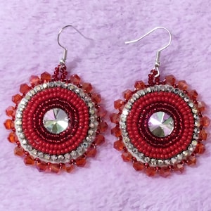 Red Beaded Earrings