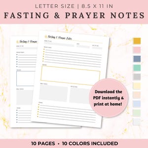 Prayer Fasting Journal Bible Study Companion Guide Spiritual Growth Diary Template Christian Planner Faith Resource Church Retreat Tools