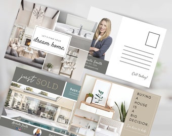 Realtor Postkarten Vorlagen, Immo Marketing (Canva Editable PNG)