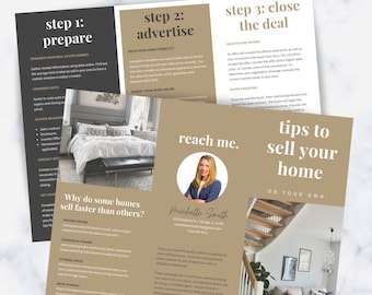 Makler FSBO Broschüre, Realtor Marketing, Canva Template