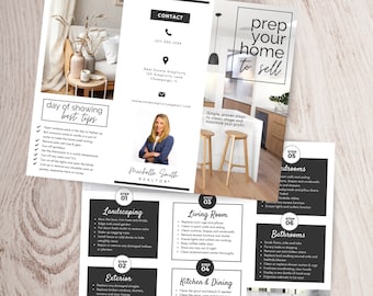 Real Estate Seller Prep Guide, Realtor Marketing Brochure (Canva Editable)