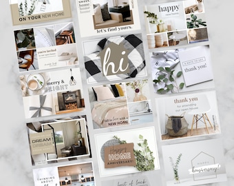Realtor Grußkarten Set, Vorlagen für Real Objekt Marketing (Canva)