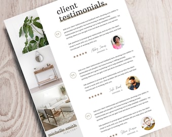 Testimonials Flyer & Facebook Post, Realtor Marketing (Canva Editierbar)