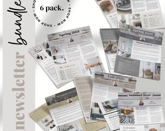 Realty Newsletter Bundle, Realtor Marketing Vorlagen (Canva, PDF)