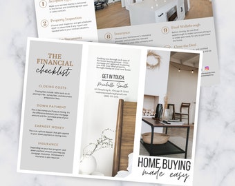 Real Estate Home Buyer's Guide Brochure, Canva Template (Digital Download)