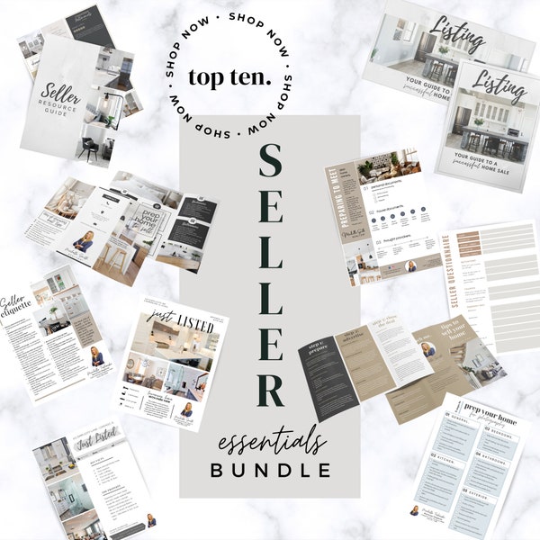 Real Estate Seller Essentials Bundle, Real estate marketing, Realtor template, Realtor seller's guide, listing presentation, editable, Canva