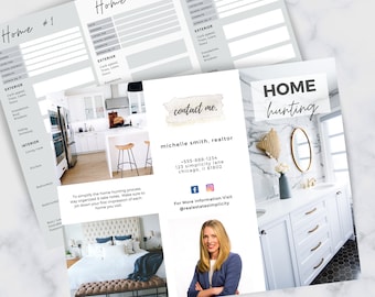 Real Estate Home Hunting Brochure, Realtor Guide (Canva Editable)