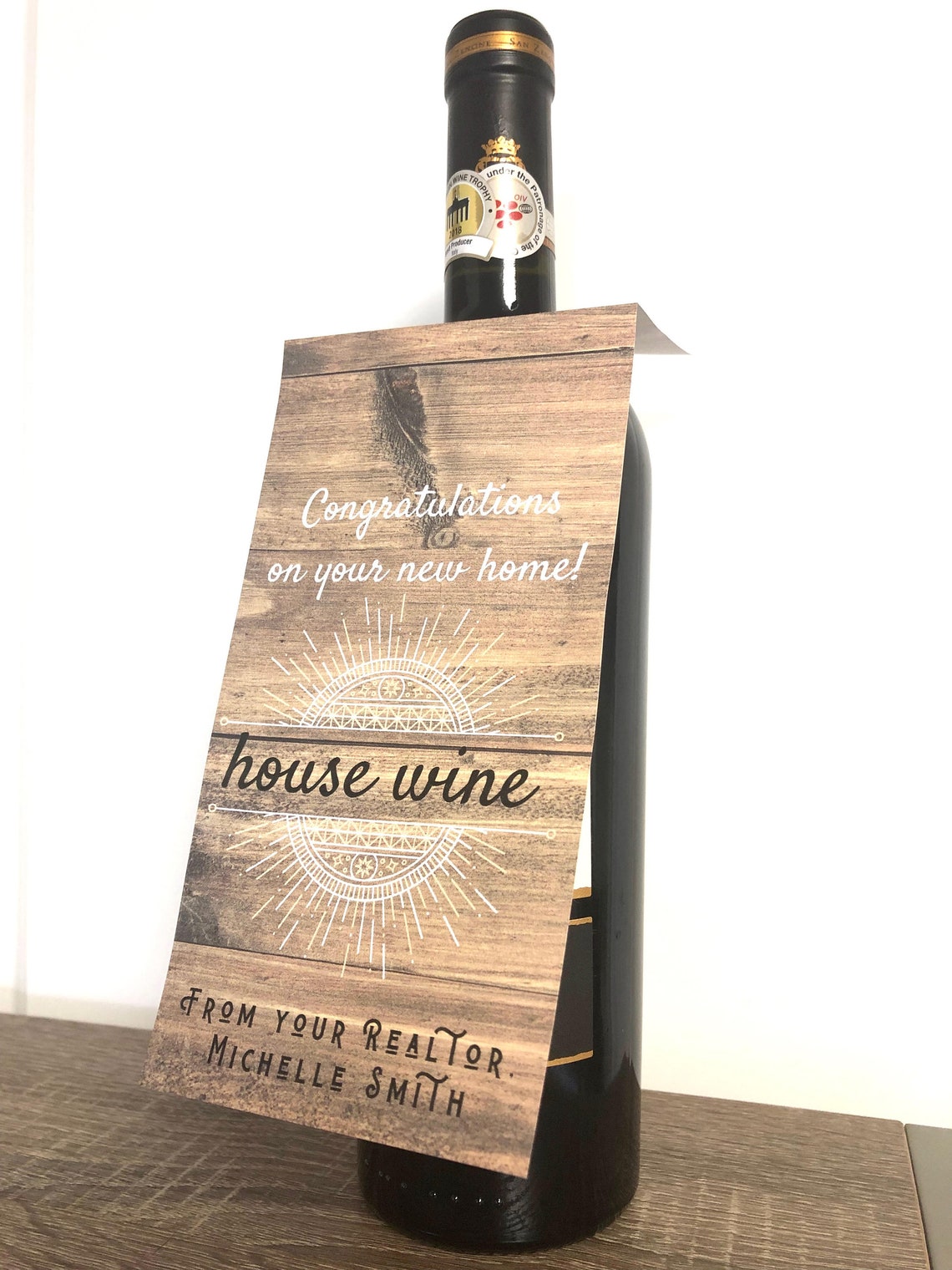 Real Estate Wine Label Tags, Printable, Canva Editable, Real Estate Closing Gift, Personalized