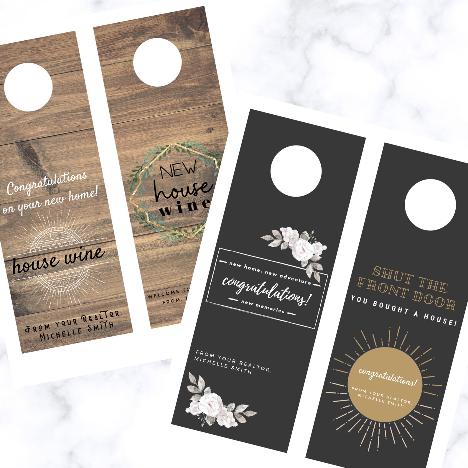 Real Estate Wine Label Tags, Printable, Canva Editable, Real Estate Closing Gift, Personalized