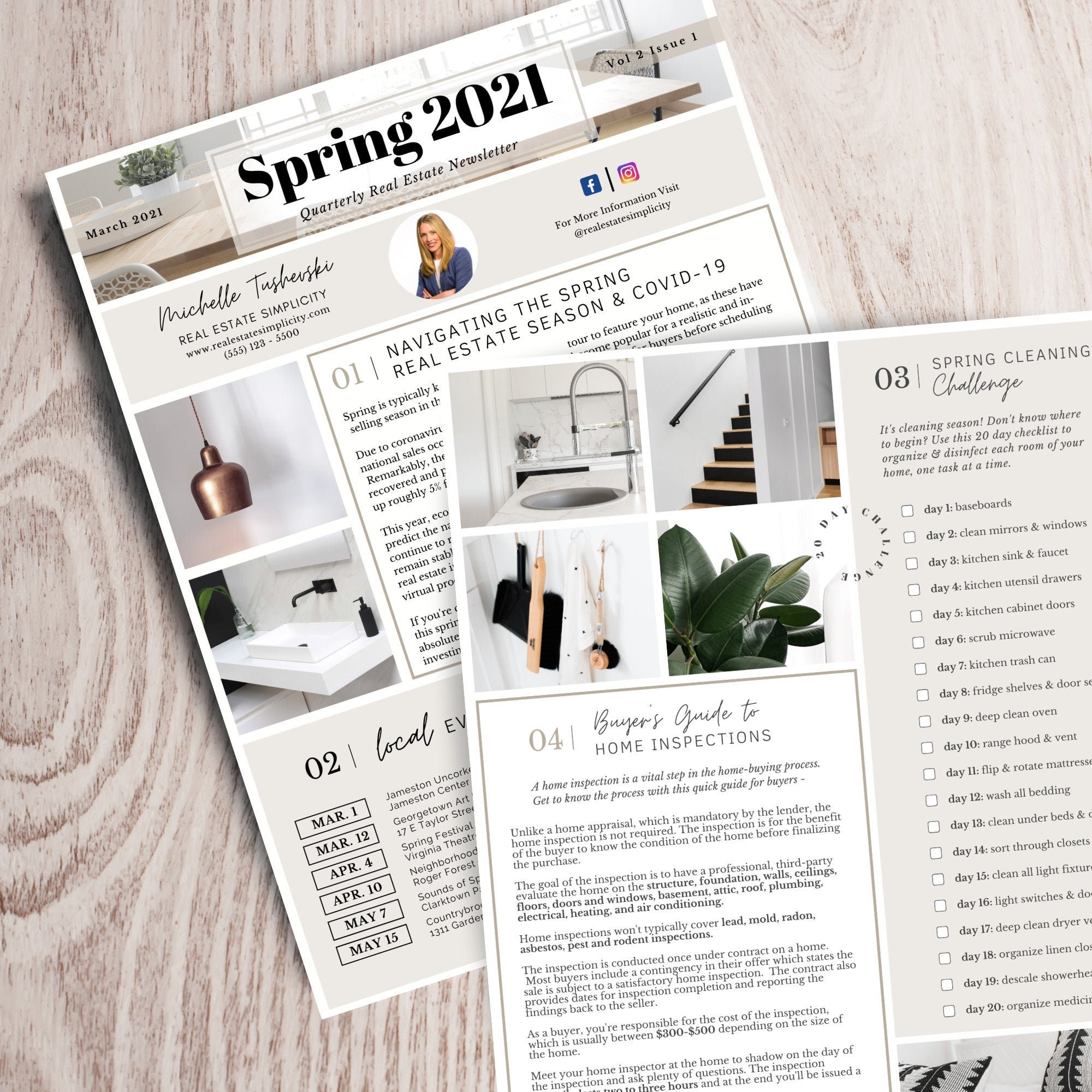 Real Estate Newsletter Template Spring 2021 newsletter Real Etsy