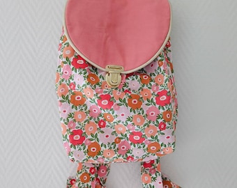 Children's backpack / Children's school bag / Flower pink tones