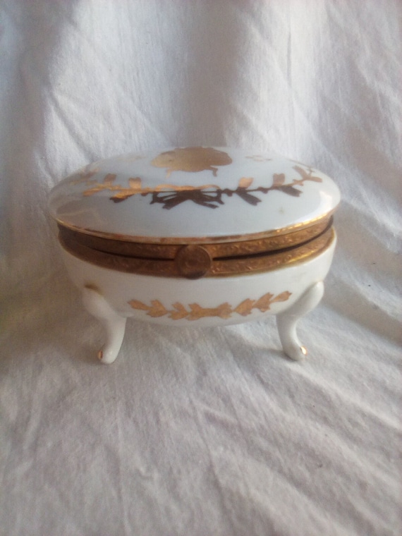Antique Porcelain Artco. Jewelry Box Trinket Dish Etsy