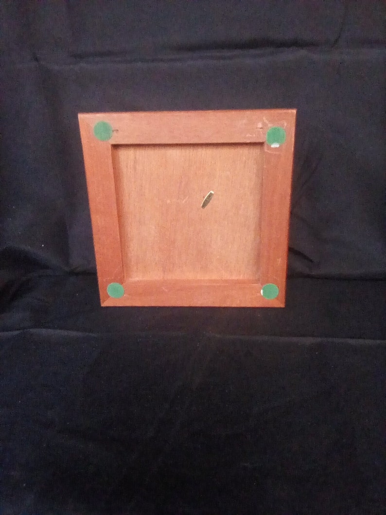 Vintage Square wood jewelry box girl with apples