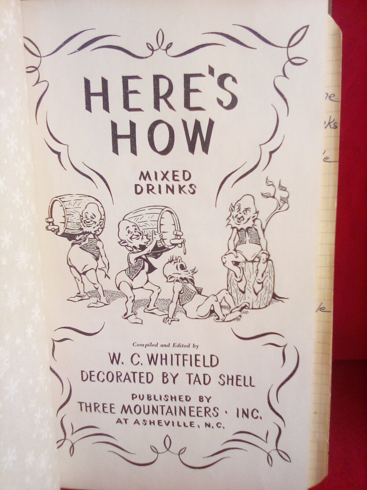 1941 wood cover Here's How mixed drinks recipe book Etsy