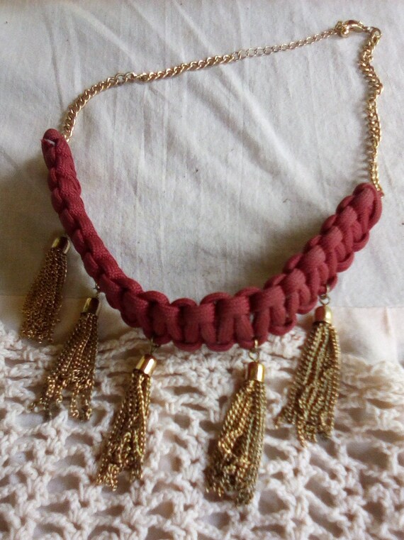 Vintage parachute knot necklace - image 1