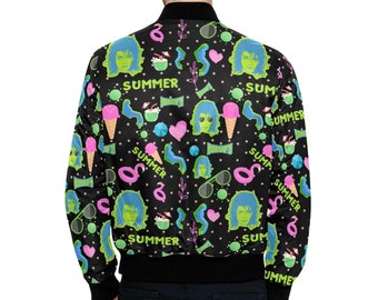 MJ Summer Neon Quilted Unisex Bomber