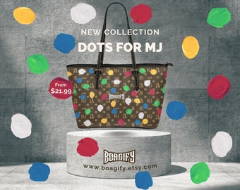 Pixelized Dots for MJ Collection Eco-Leather Tote Bag
