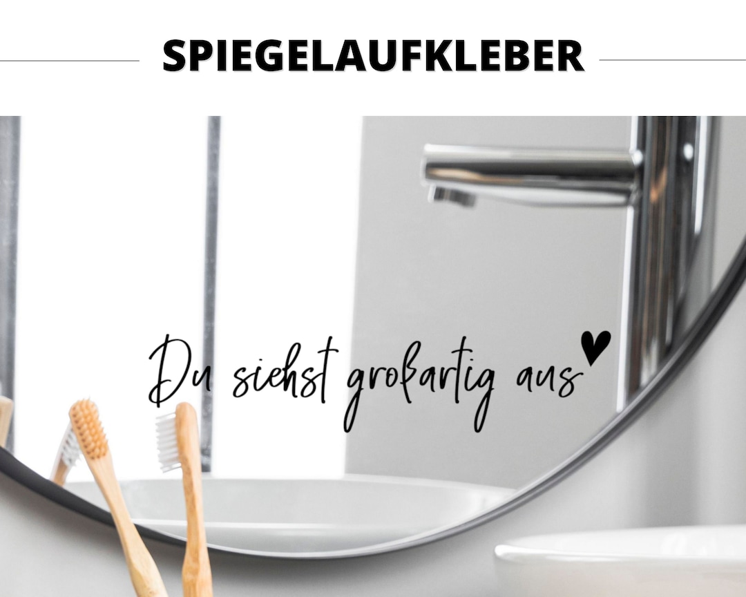 Du Siehst Gut Aus Englisch Spiegelaufkleber I Aufkleber I Sticker Du siehst großartig aus - Etsy.de