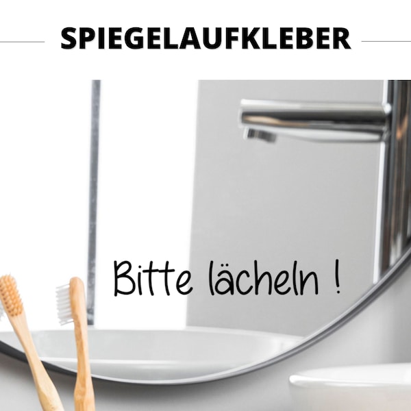 Spiegelaufkleber I Aufkleber I Sticker Bitte lächeln