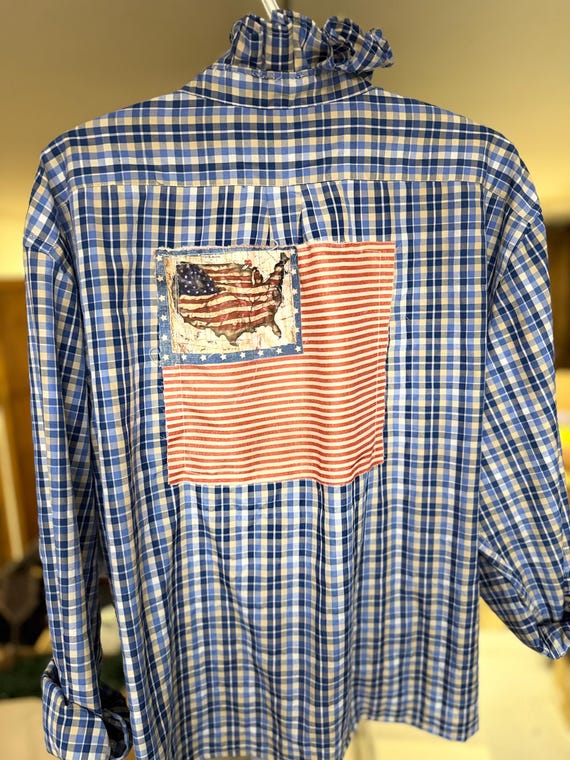 up cycled Repurposed button up shirts for women