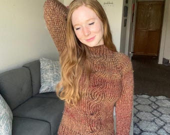 Chunky Cable Knit Sweater Pattern: Fireside Pullover (PDF Download)