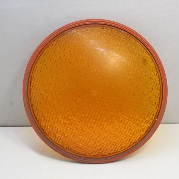 Yellow Traffic Light Lens in Lexalite Acrylic - Recycled Material for Art and Upcycling