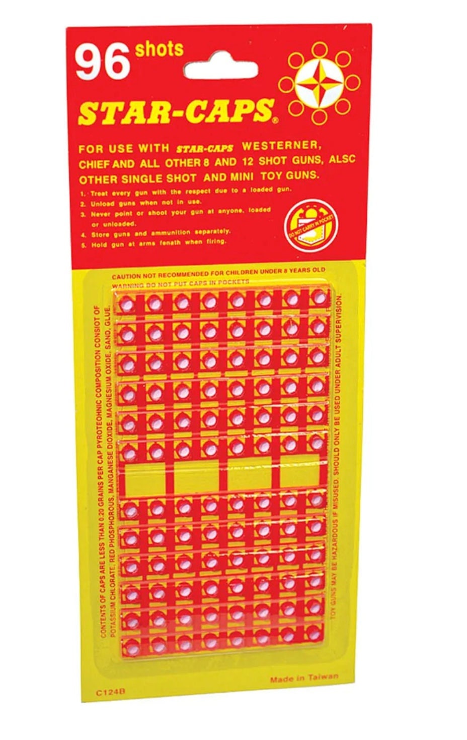 288 Caps for 8 and 12 Shot Cap Guns, Single Shot and Mini Toy Guns and