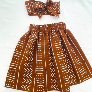 African print skirt for girls | Ankara skirt outfit with headband | African kids clothes | Ankara birthday outfit