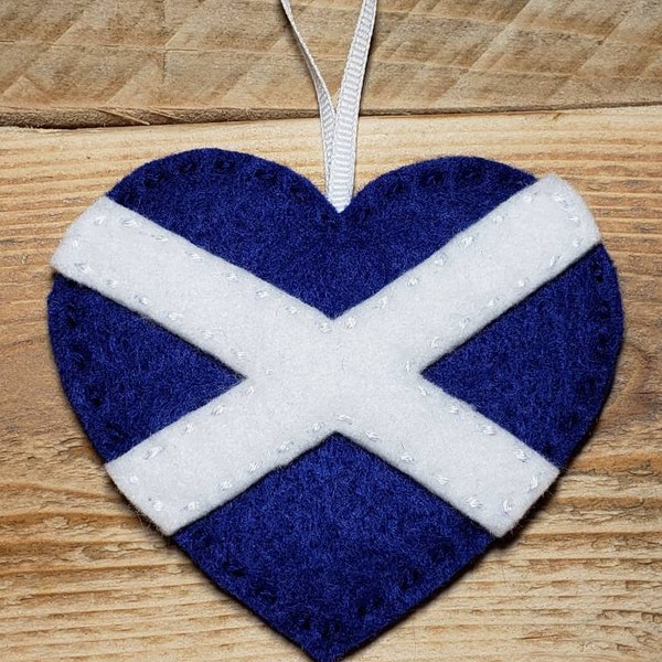 Scottish flag heart ornament