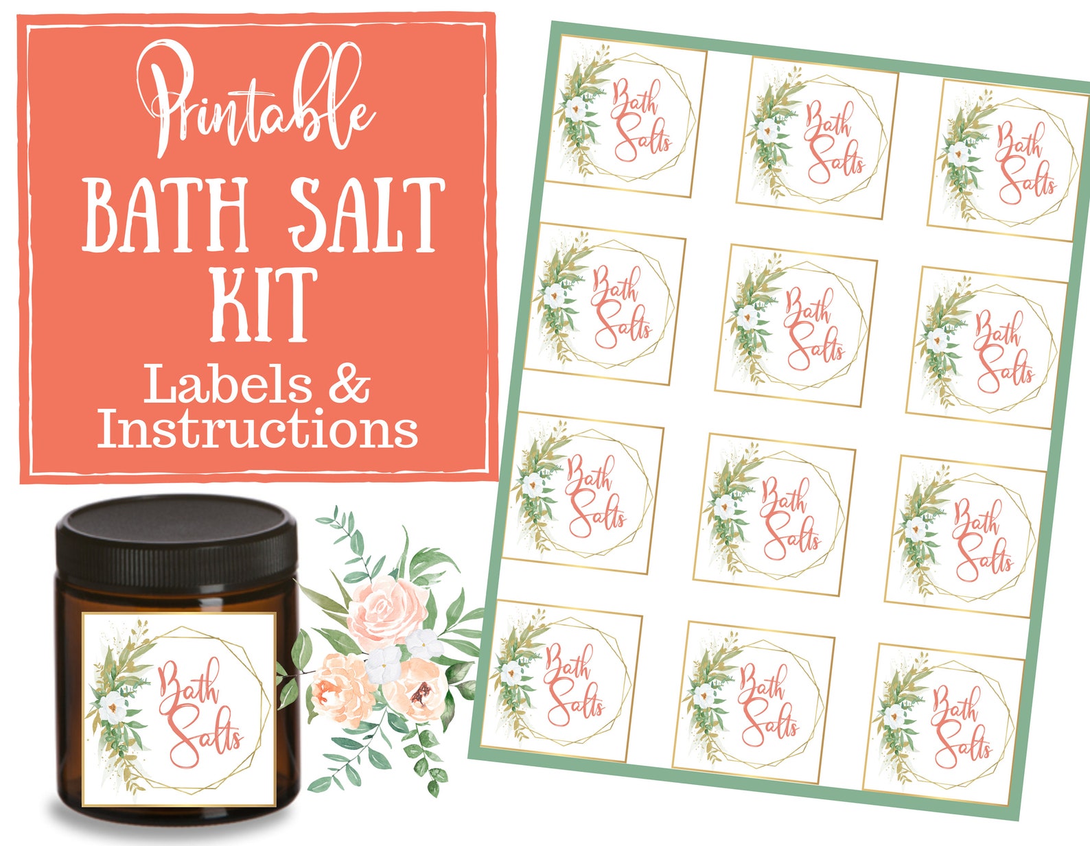 Bath Salt Labels & Instructions Labels for Handmade Items Etsy