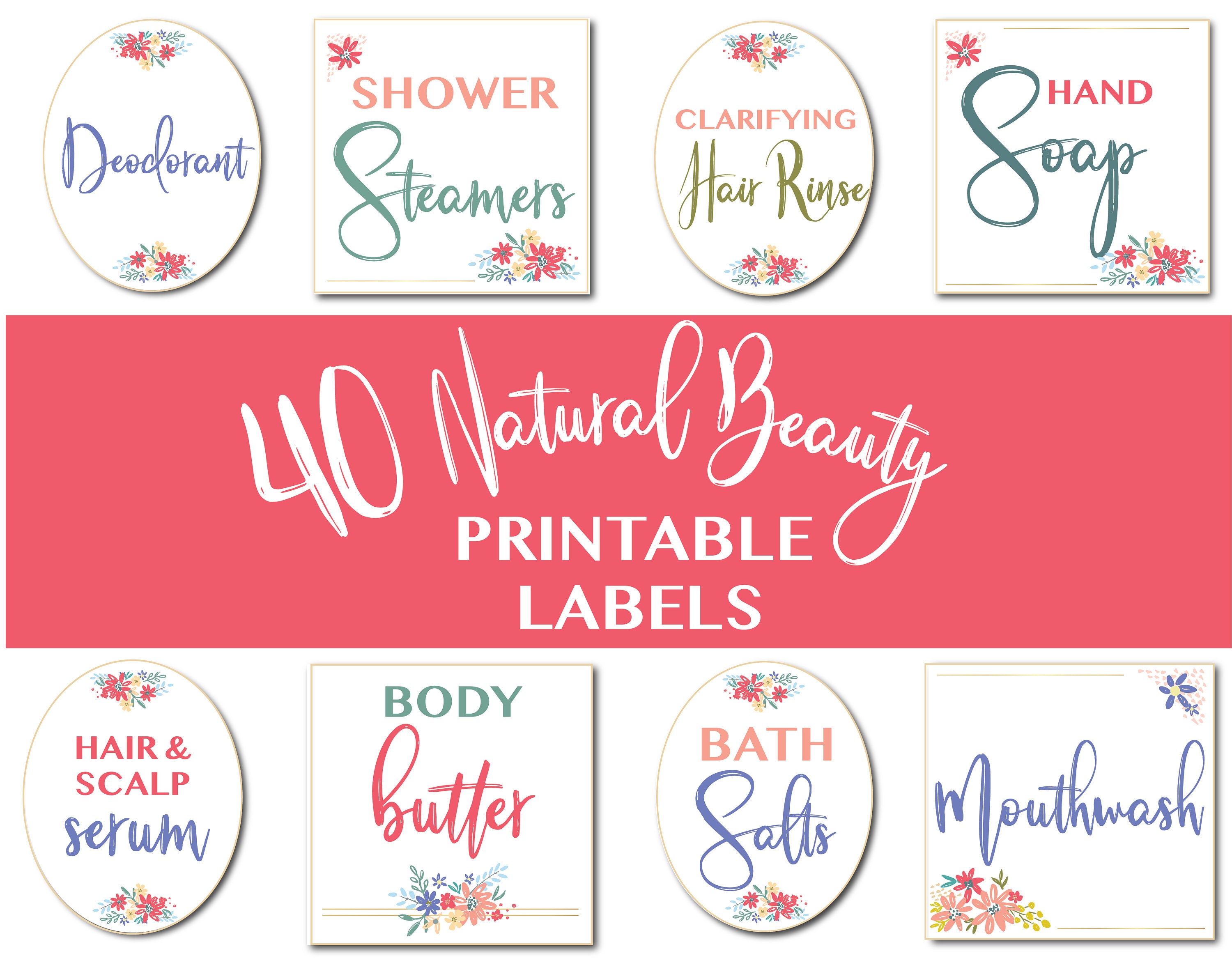 88 printable labels bundle for diy natural home cleaning etsy