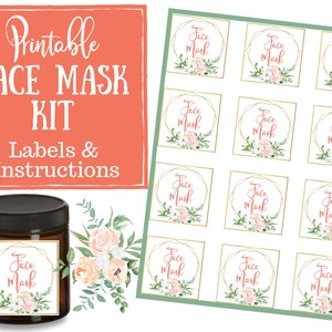 DIY Face Mask Kit - Labels & Instructions - labels for handmade items, young living, essential oils, natural beauty products