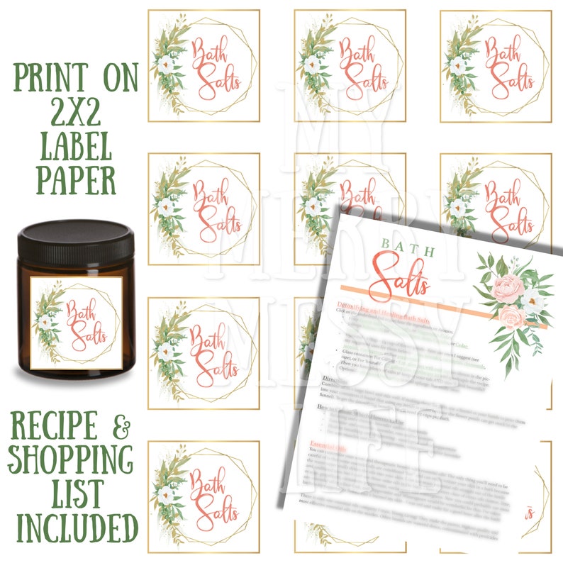 Bath Salt Labels & Instructions Labels for Handmade Items Etsy
