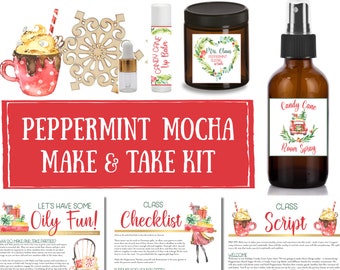 Make and Take Kit for the Holidays - Peppermint Mocha - doTERRA, essential oil roller labels, labels for handmade items, Christmas