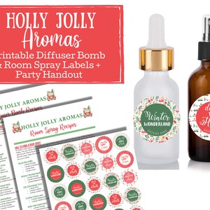 Holiday Diffuser Bomb & Spray Bottle Room Spray Labels - essential oil spray labels, labels for handmade items, young living, pumpkin spice
