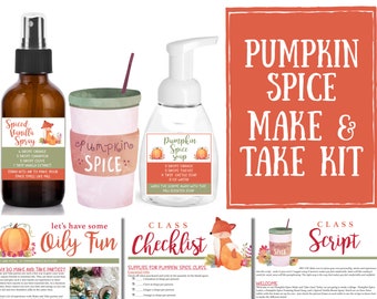 Make and Take Kit for Fall - Pumpkin Spice - essential oil roller labels, labels for handmade items, young living, fall essential oil class