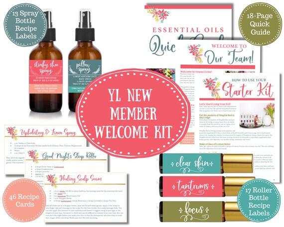 Yleo New Member Welcome Kit Printable Essential Oil Roller Etsy