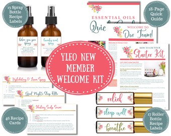 YLEO New Member Welcome Kit, printable essential oil roller labels, yl welcome package, premium starter kit, psk