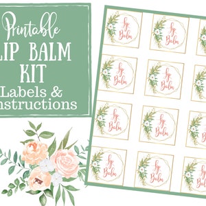 Lip Balm Kit Labels & Instructions labels for handmade items, young living, essential oils, natural beauty products image 1