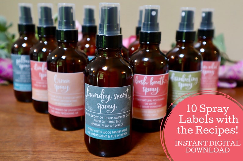 12 Essential Oil Spray Bottle Printable Recipes Essential Etsy
