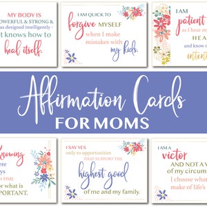 Tarjetas de afirmación para mamás y guía sobre cómo utilizar el poder de las afirmaciones para mejorar su vida, afirmaciones positivas imprimibles