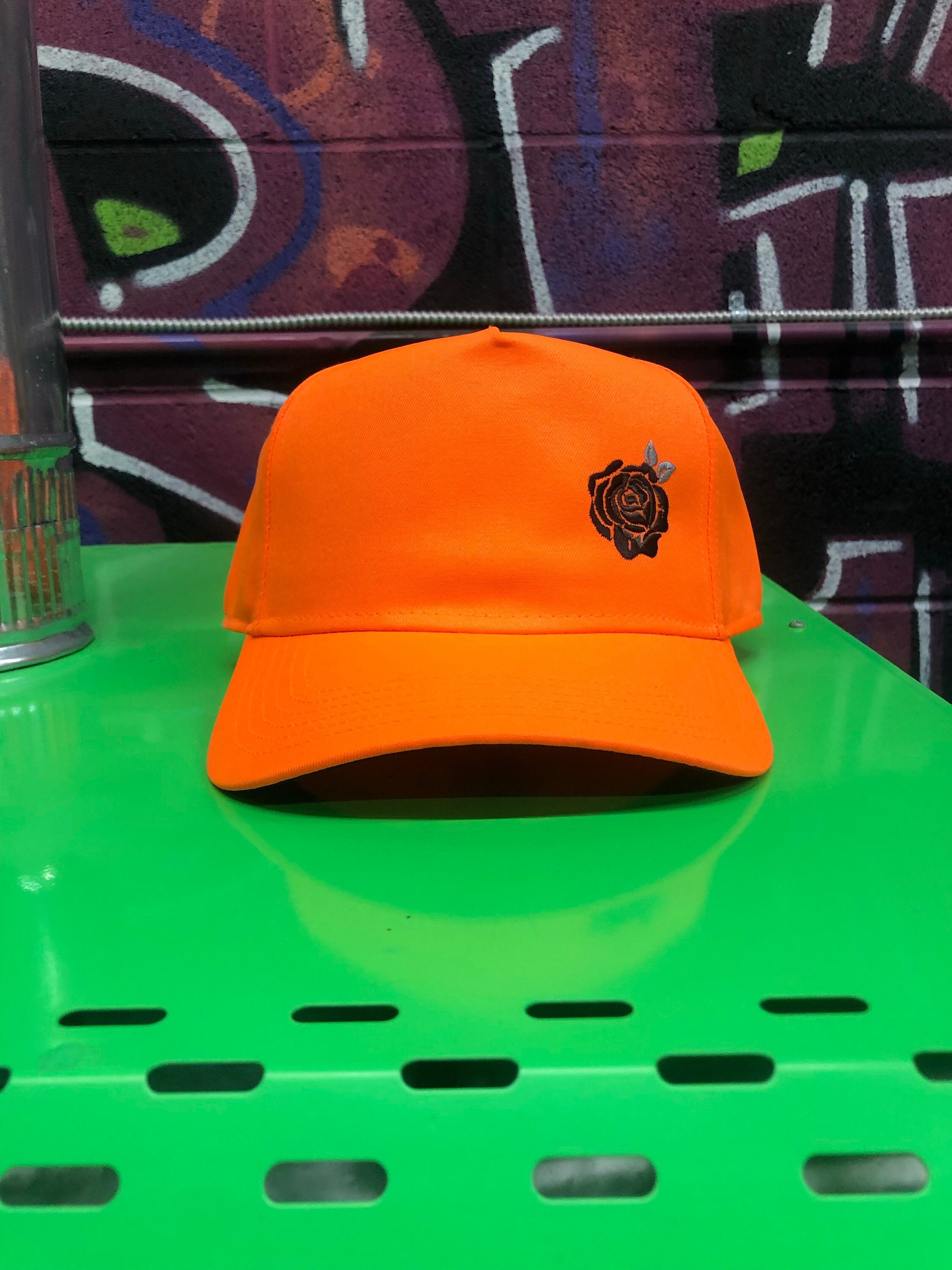 BRAND NEW orange Hats & Roses hat Smiley Trucker Hat-Neon Beige/Orange – Electric & Rose Clothing main image 4