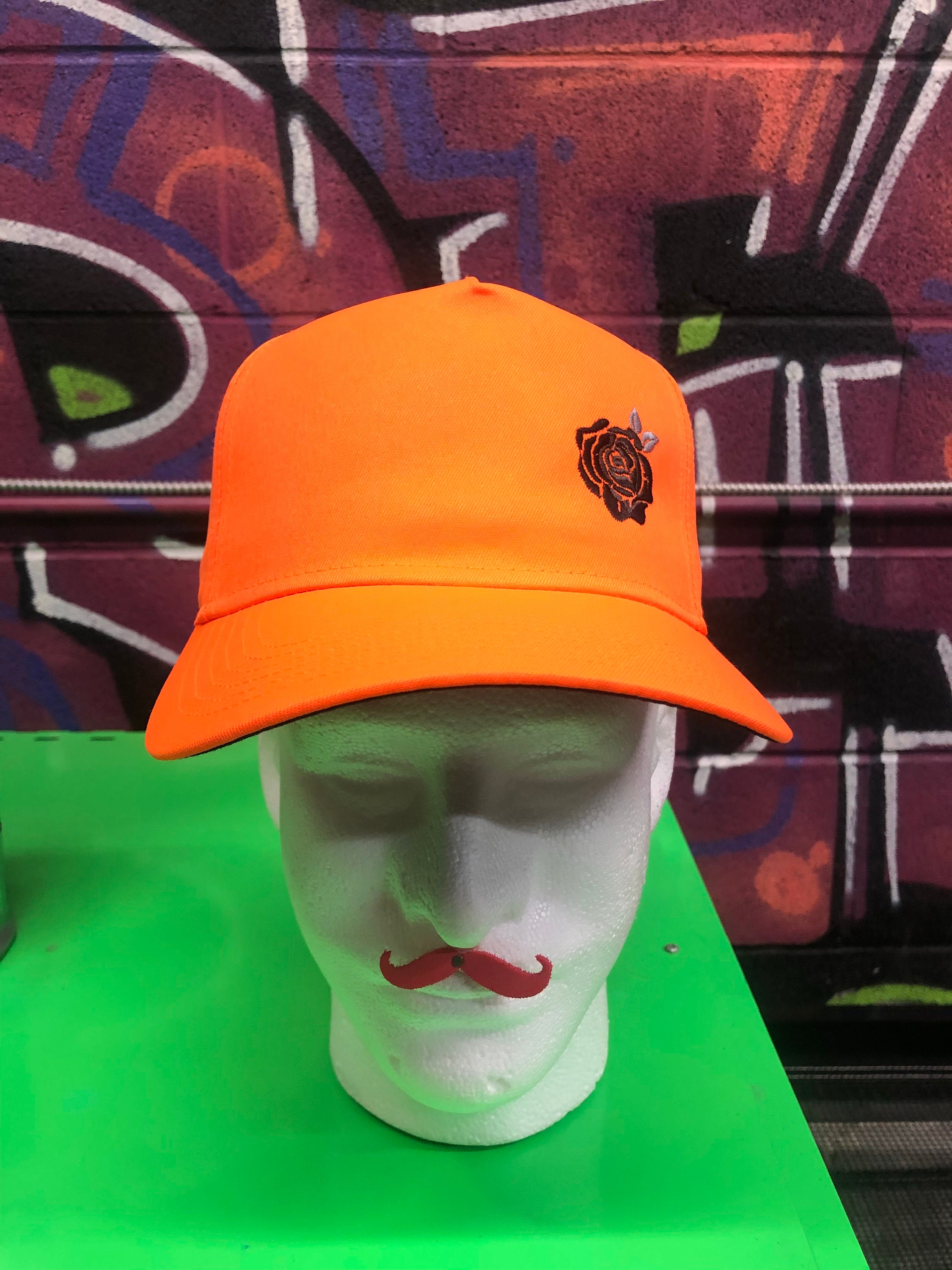 BRAND NEW orange Hats & Roses hat Smiley Trucker Hat-Neon Beige/Orange – Electric & Rose Clothing main image 2