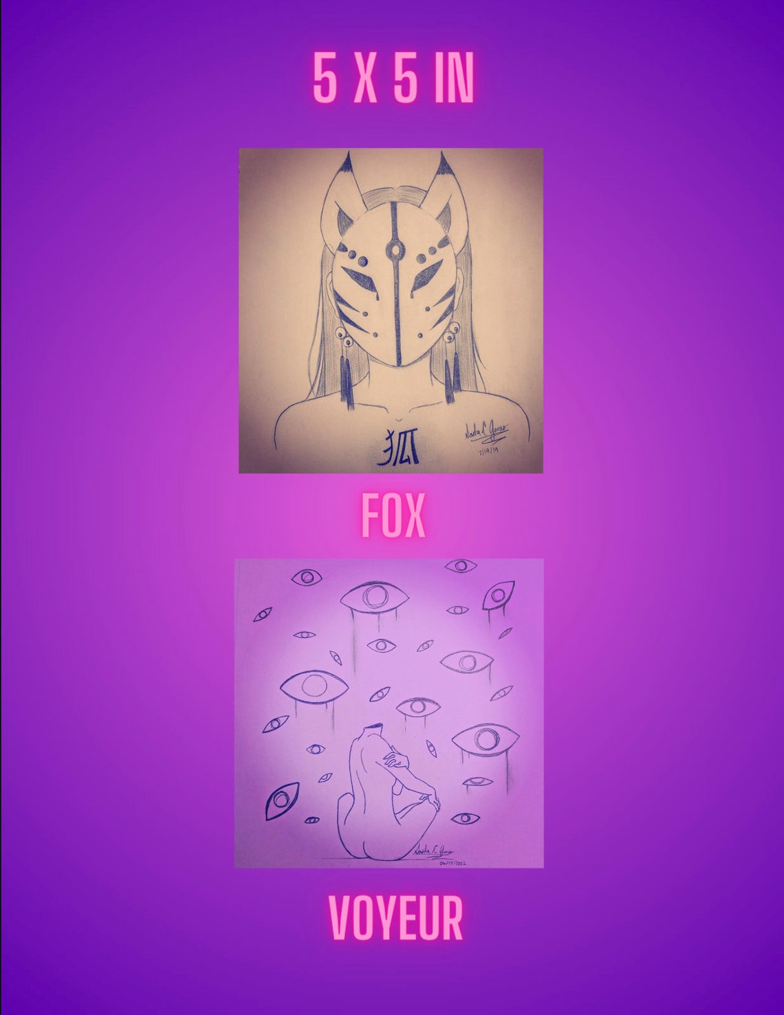 5x5 Original Art Prints Etsy